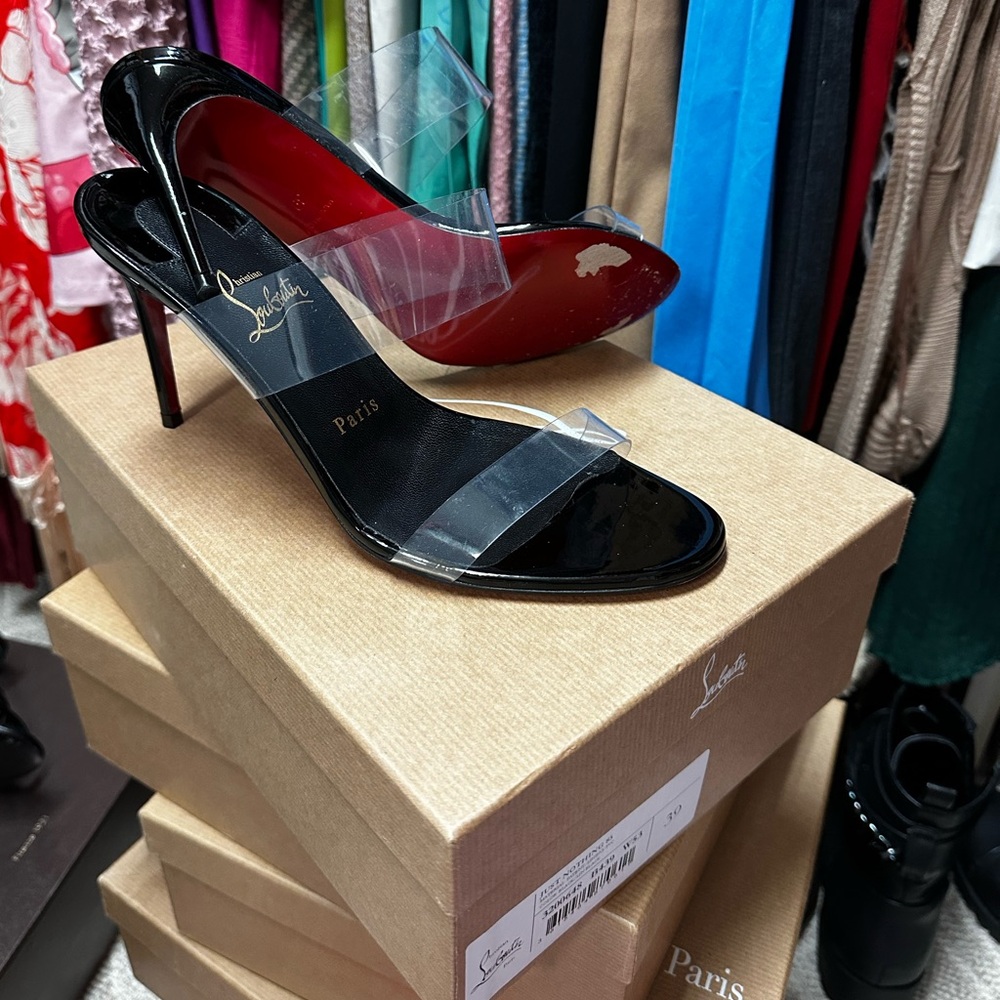 Black Christian Louboutin Just Nothings 85MM Size 39